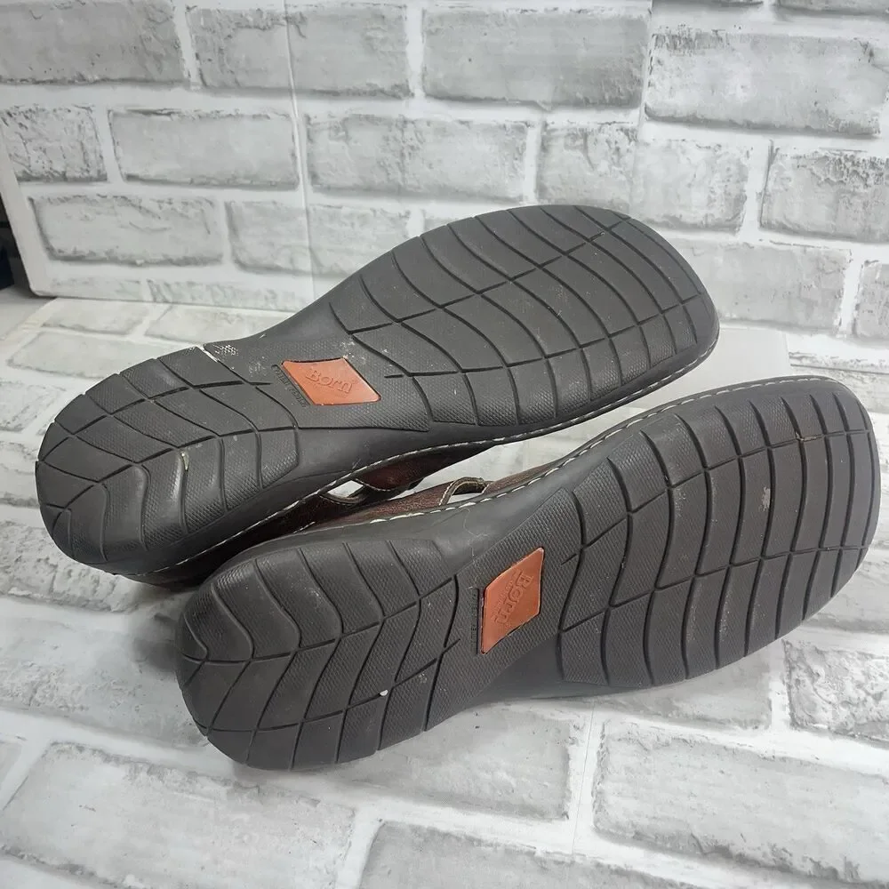 Born Fisherman Men’s Size 11 Brown Leather Closed Toe Vintage Boat Sandals